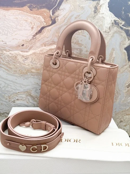 New! Christian Dior Medium  Ultra Matte Calfskin Cannage Lady Dior Bag - Picture 4 of 16